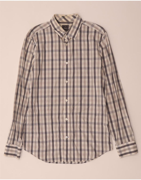 Gap Chemise Slim Fit Homme Gris Moyen Carreaux Coton