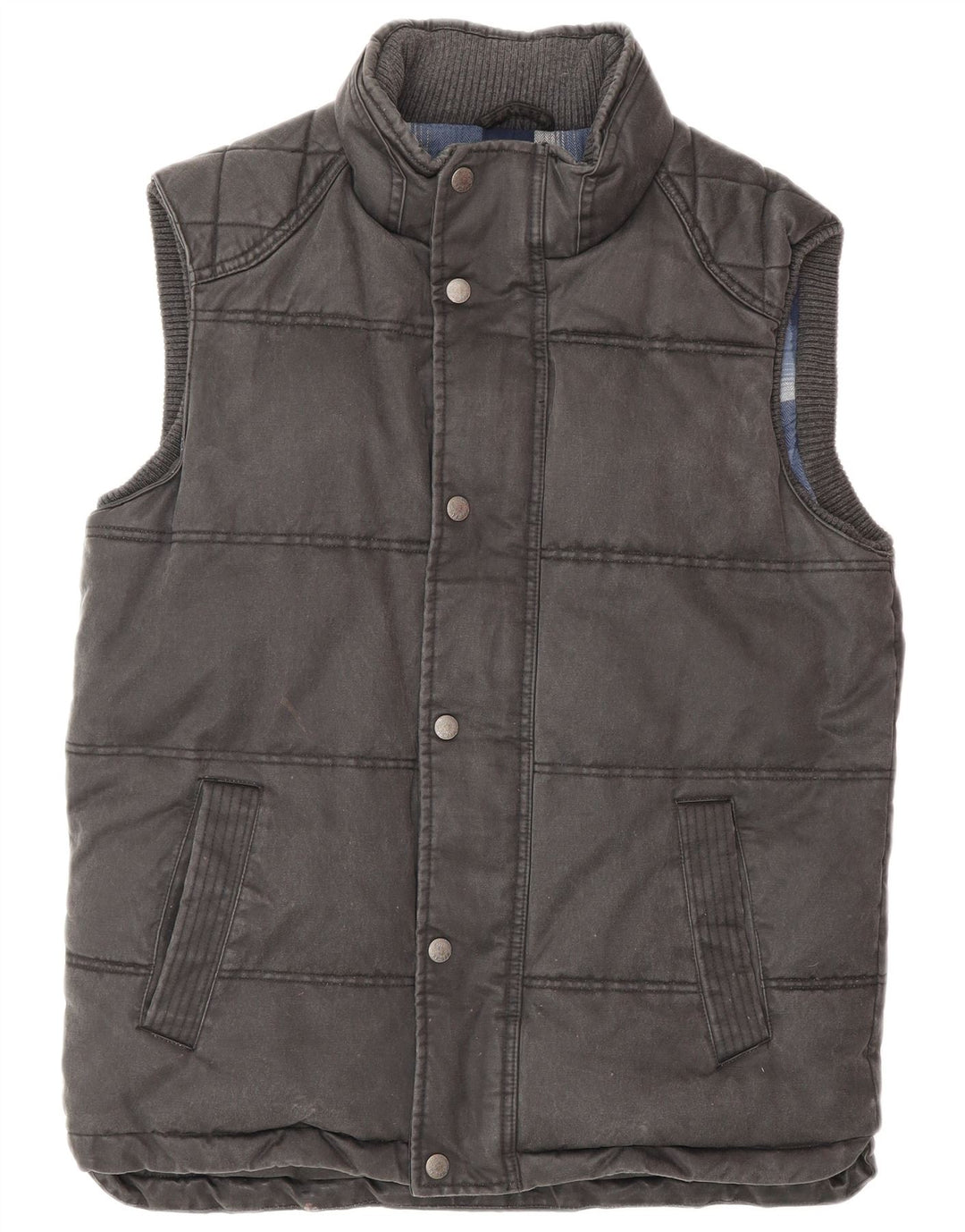 FAT FACE Gilet rembourré pour homme UK 36 Small Gris Coton