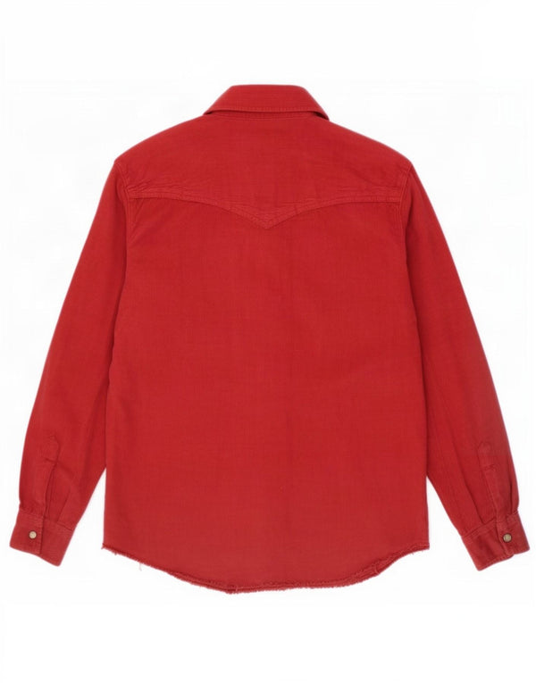 Carrera Chemise en velours côtelé pour femme UK 16 Large Rouge Coton