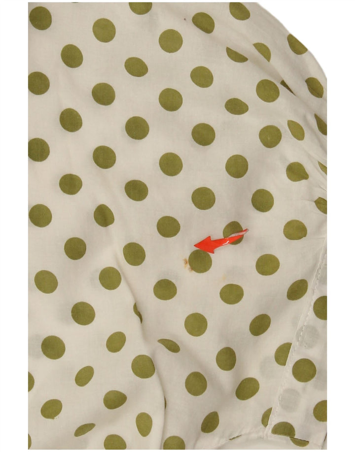 Benetton Chemisier à manches courtes pour femme IT 44 à pois blancs moyens