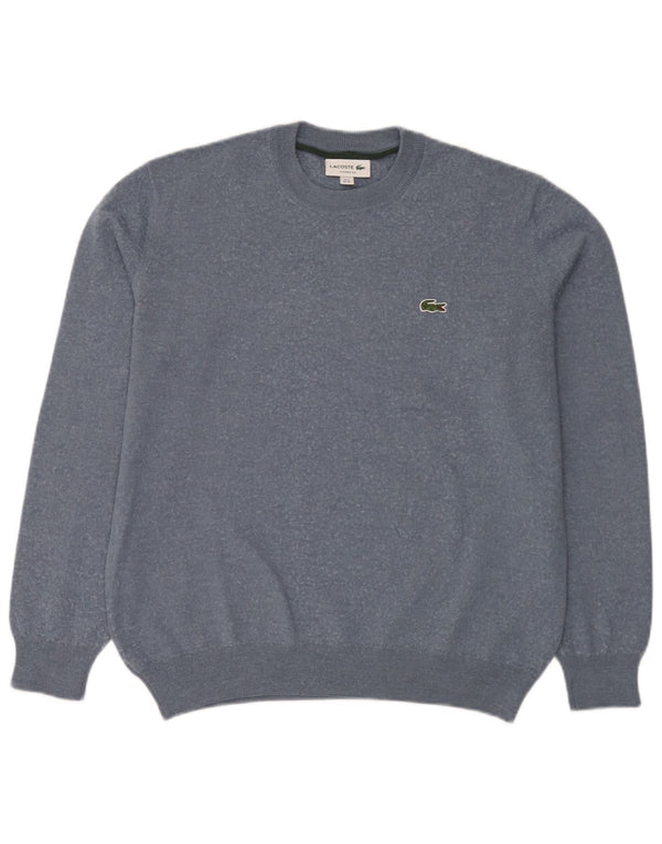 Lacoste Mens Classic Fit Crew Neck Jumper Pull Taille 6 XL Laine Bleue