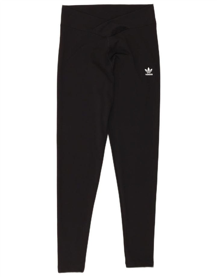 ADIDAS Leggings Femme UK 10 Petit Noir Polyester