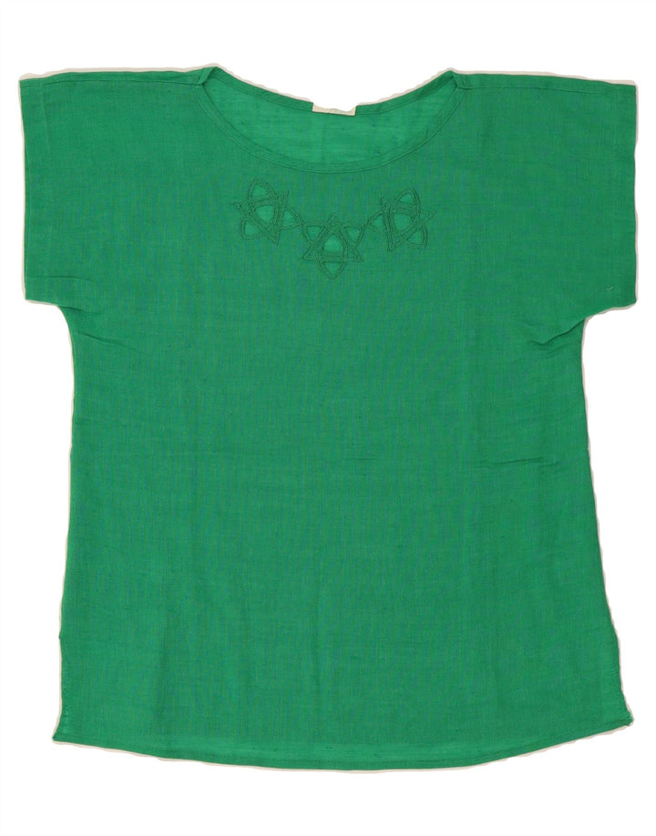VINTAGE Womens Blouse Top IT 44 Medium Green Vintage Vintage and Second-Hand Vintage from Messina Hembry 