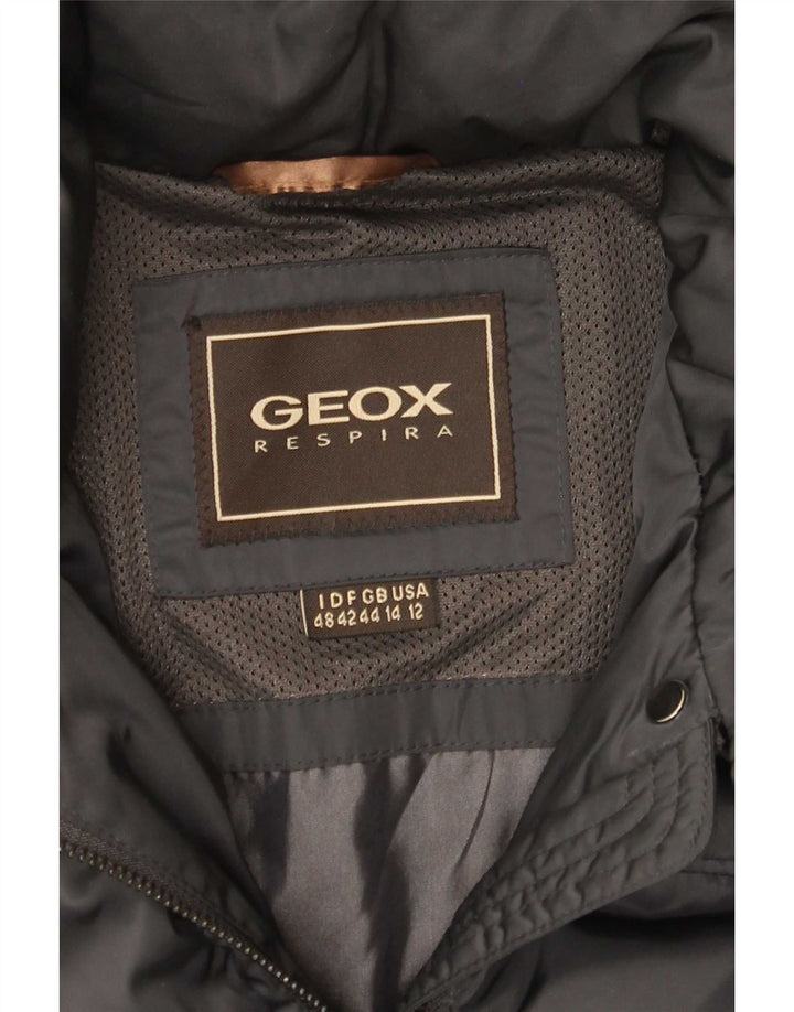 Geox Veste matelassée à capuche Respira pour femme UK 14 Large Gris