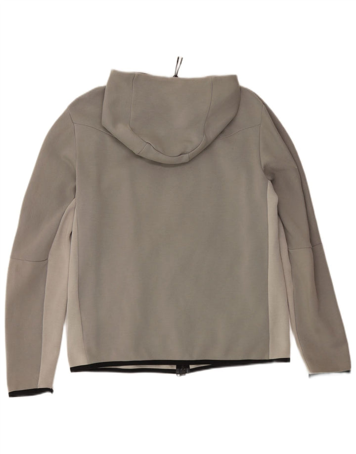 Nike Sweat à capuche zippé en coton color block gris moyen pour homme