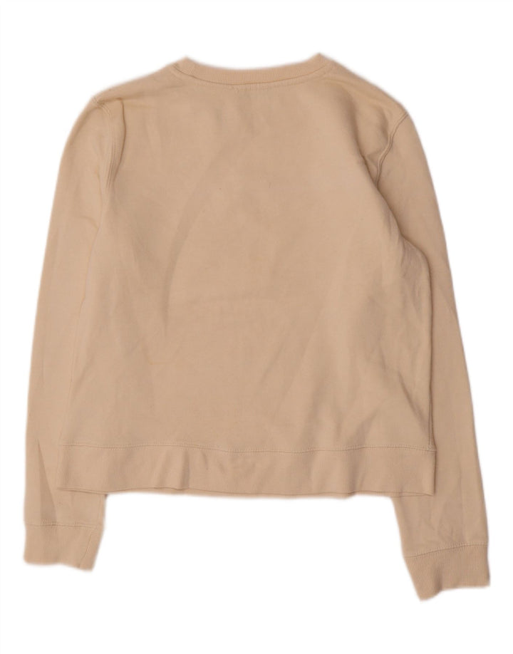 Zara Sweat-shirt graphique pour femme UK 14 en coton blanc cassé moyen