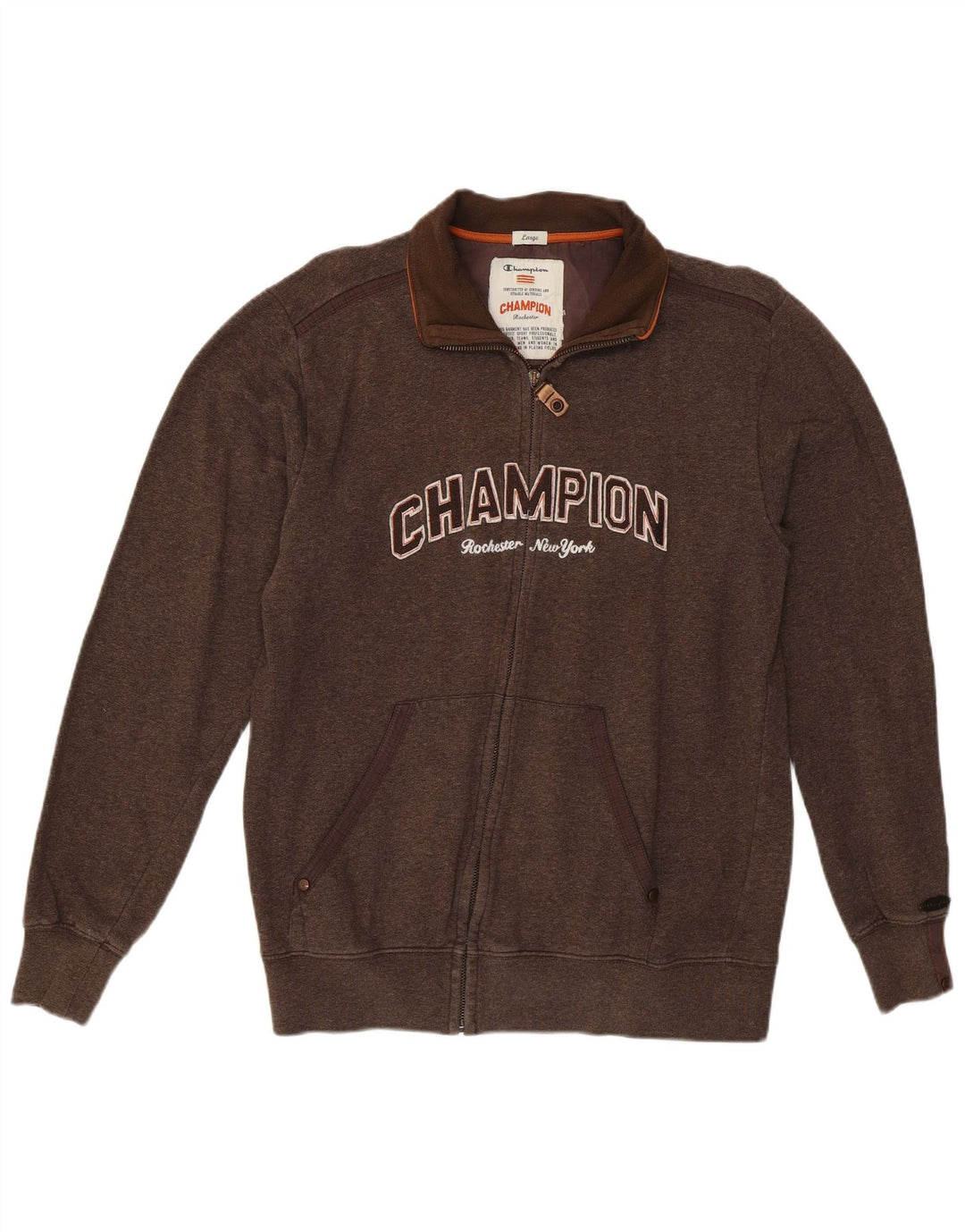 Champion Veste de survêtement Rochester Graphic pour femme UK 16 Large Marron