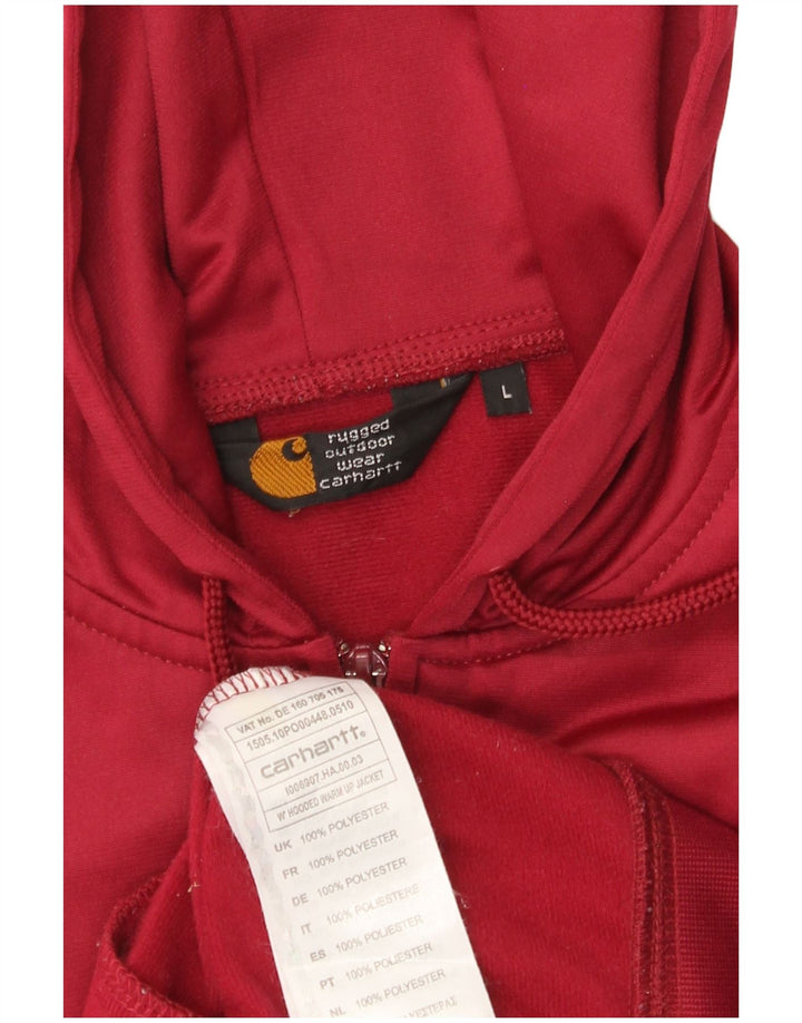 Carhartt Pull à capuche zippé pour femme UK 16 Large Rouge Polyester