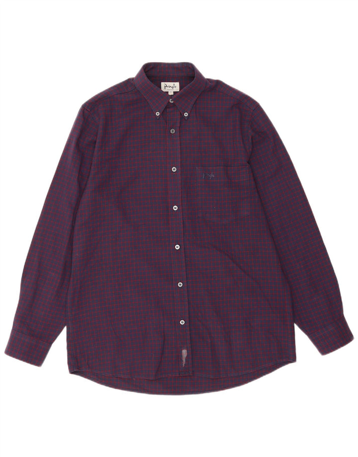 Pringle Chemise Homme Petit Vichy Violet Polyester