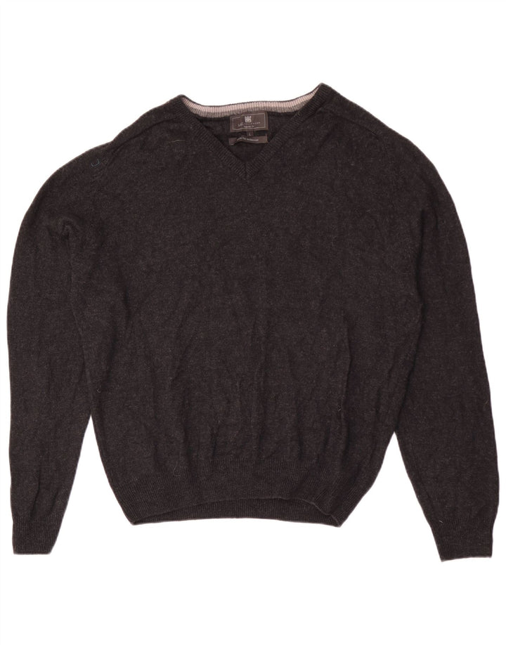 Marks & Spencer Pull coupe classique à col en V pour homme en laine grise