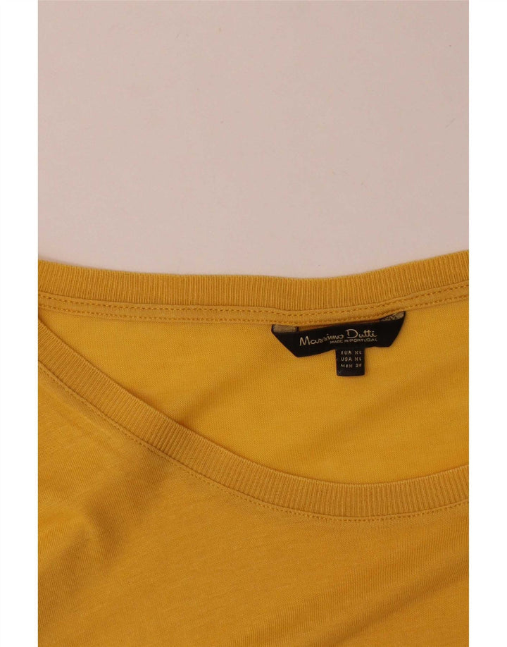 Massimo Dutti Haut Femme Manches 3/4 UK 18 XL Jaune