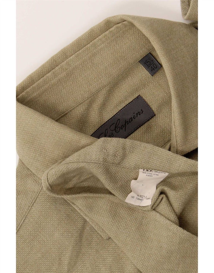 Les Copains Chemise Regular Fit Homme Taille 15 1/2 40 Coton Vert Moyen