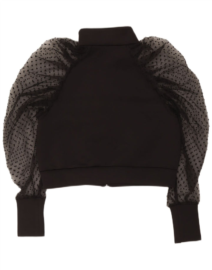 Zara Womens Crop Cardigan Top UK 10 Petit Noir Polyester