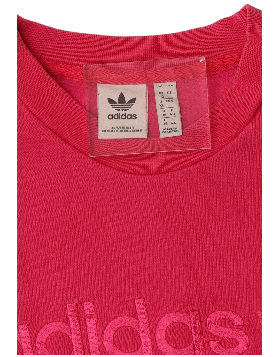 Adidas Sweat-shirt surdimensionné graphique pour femme UK 12 Rose moyen