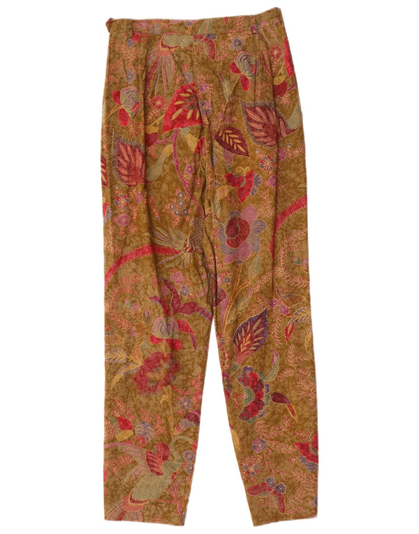 Blues Club Pantalon décontracté fuselé pour femme UK 12 Medium W26 L27 Beige Floral