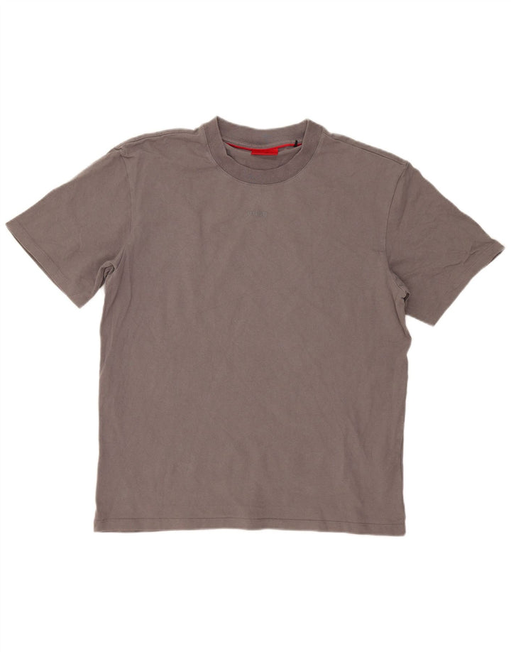 Hugo Boss Homme T-Shirt Top Large Gris Coton