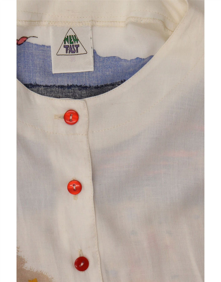 New Fast Chemisier graphique surdimensionné pour femme EU 36 Petit blanc