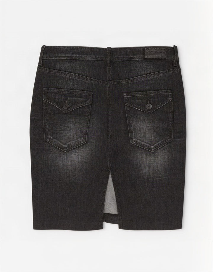 Guess Jupe en Jean Femme W27 Petit Coton Noir
