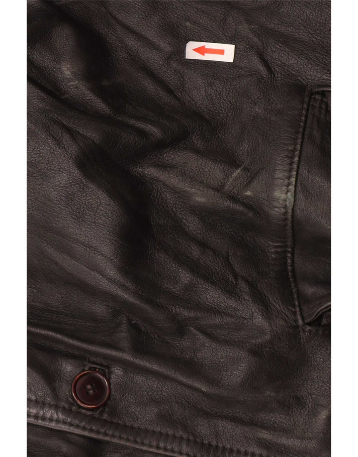 veste en cuir homme vintage UK 40 Grand Noir