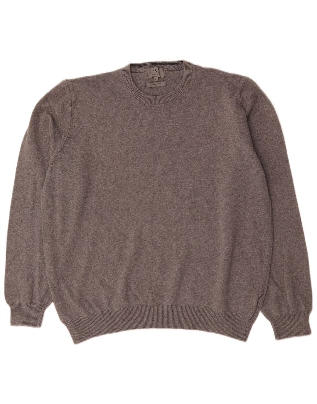 Marks & Spencer Pull à col rond pour homme en coton gris Taille L