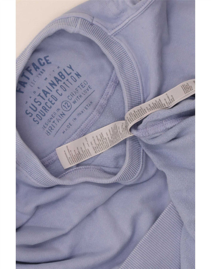 Fat Face Sweat-shirt pour femme en coton bleu moyen UK 12
