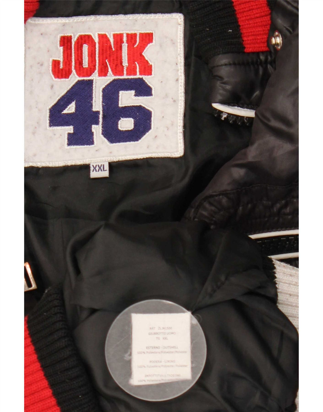 Jonk 46 Veste matelassée pour hommes UK 44 2XL Noir Colorblock Polyester