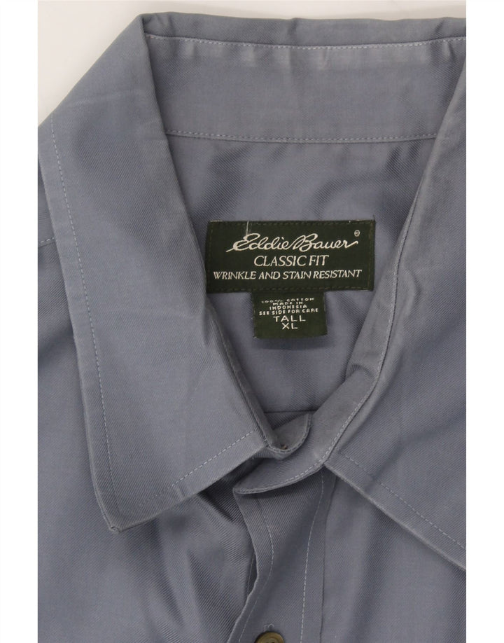 EDDIE BAUER Mens Tall Classic Fit Shirt XL Blue Cotton Vintage Eddie Bauer and Second-Hand Eddie Bauer from Messina Hembry 