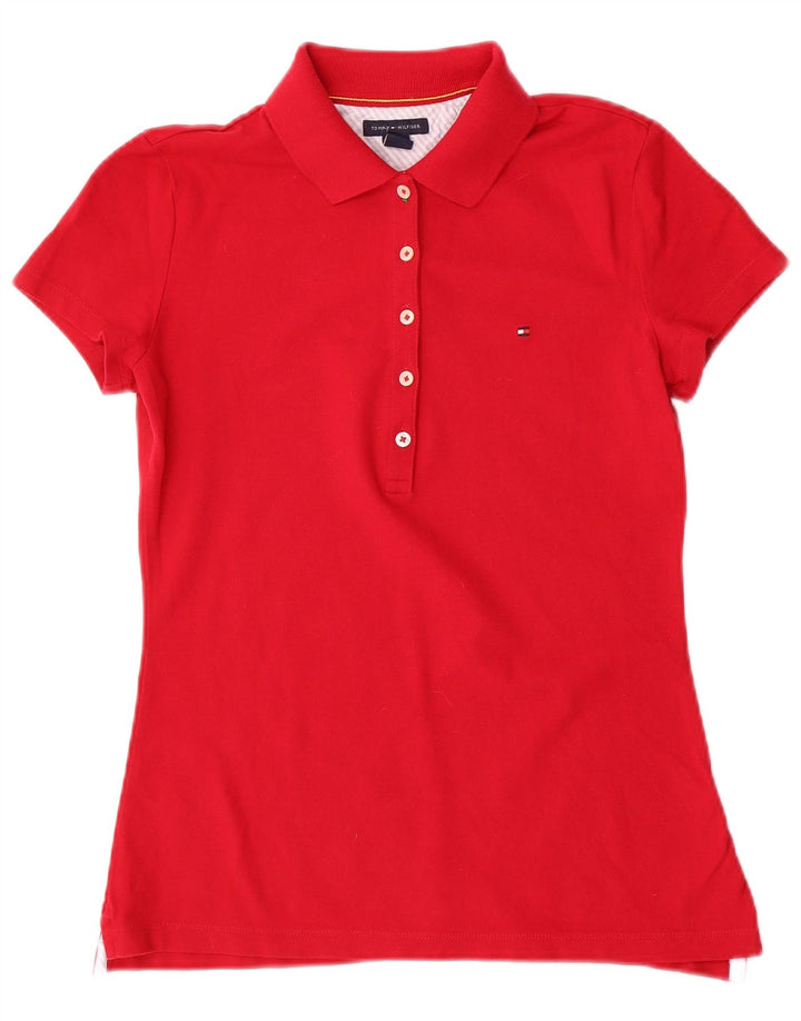 Tommy Hilfiger Polo Femme UK 10 Petit Rouge
