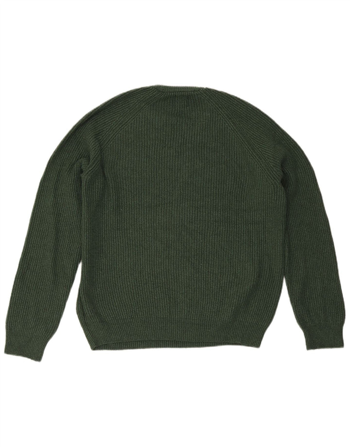 Marks & Spencer Mens Crew Neck Jumper Sweater Large Green Polyamide