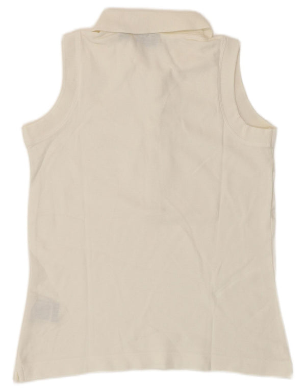 Fila Polo sans manches pour femme UK 12 Coton blanc moyen