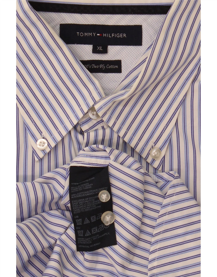 Tommy Hilfiger Chemise Homme XL Bleu Rayé Coton