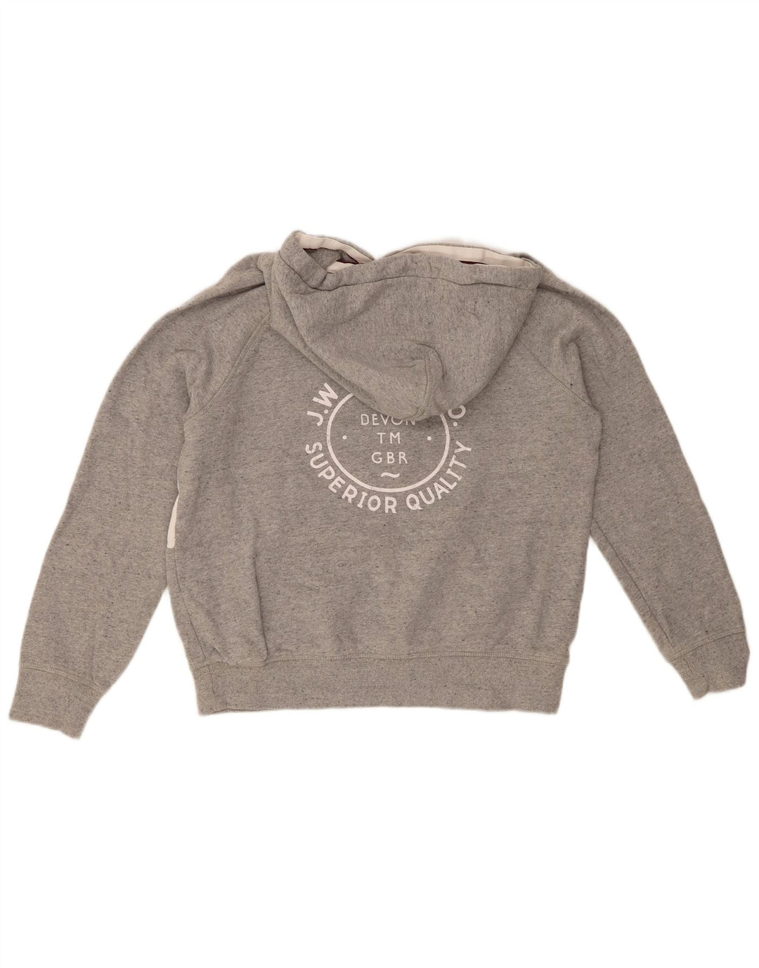 JACK WILLS Pull à capuche graphique pour femme UK 12 Gris moyen Colourblock