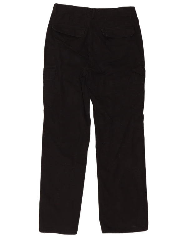 Zara Pantalon cargo droit pour femme EU 40 Medium W30 L33 Coton noir