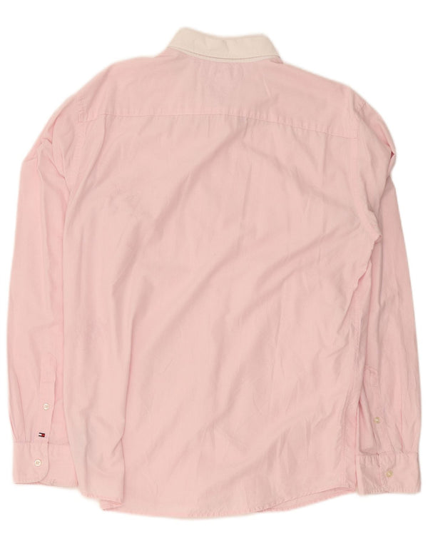Tommy Hilfiger Chemise vintage pour homme en coton à fines rayures roses