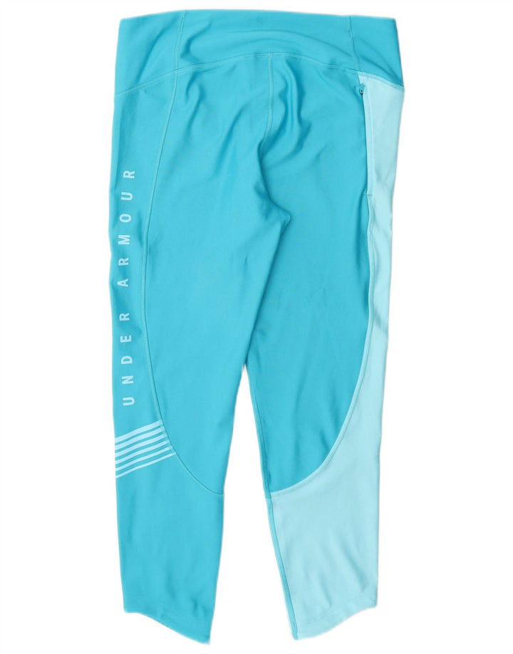 Under Armour Legging Heat Gear Graphic pour femme UK 14 Large Bleu Polyester