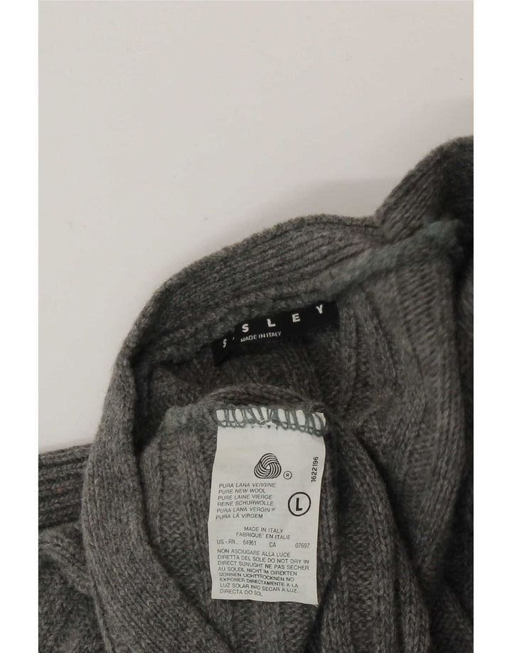 Sisley Cardigan Pull Large Gris Laine Homme