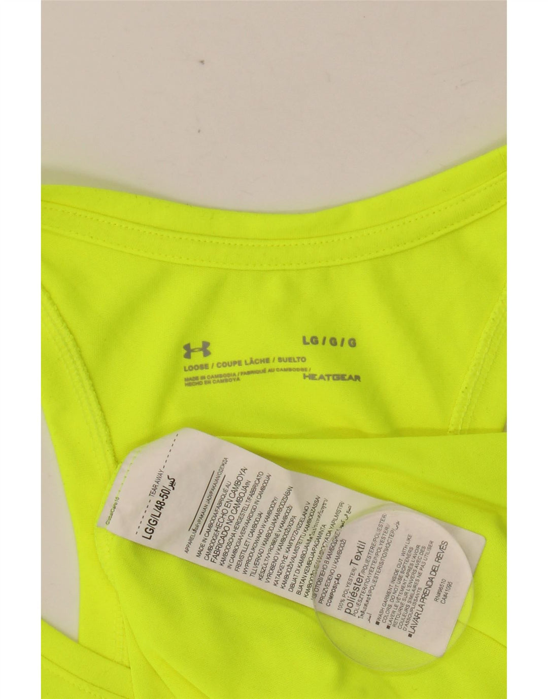 UNDER ARMOUR Débardeur graphique Heat Gear pour hommes, grand vert, en polyester