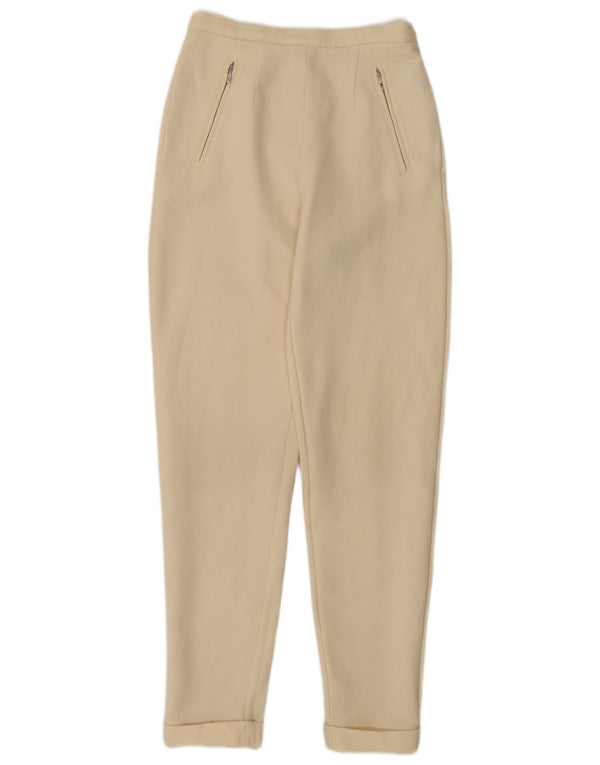 Max Mara Pantalon décontracté taille haute pour femme UK 10 Small W26 L30 Beige
