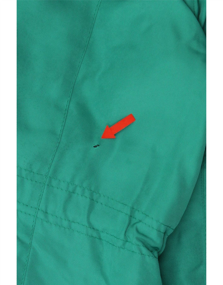 MARKS & SPENCER Womens Hooded Windbreaker Jacket UK 12 Medium  Green Vintage Marks & Spencer and Second-Hand Marks & Spencer from Messina Hembry 