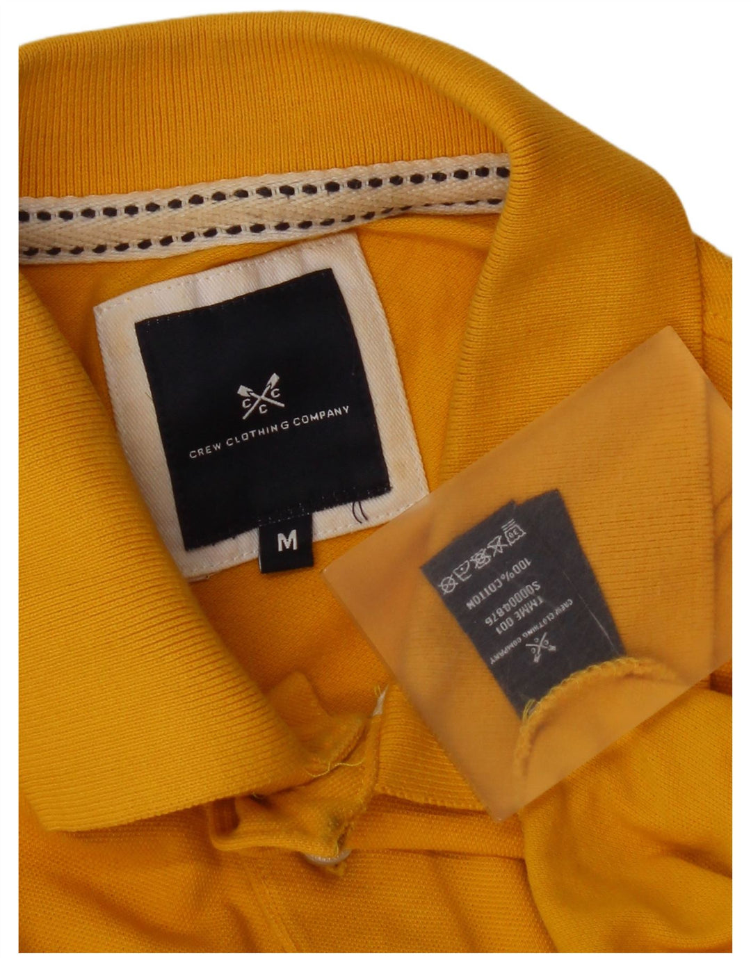 Crew Clothing Polo Homme Coton Jaune Moyen