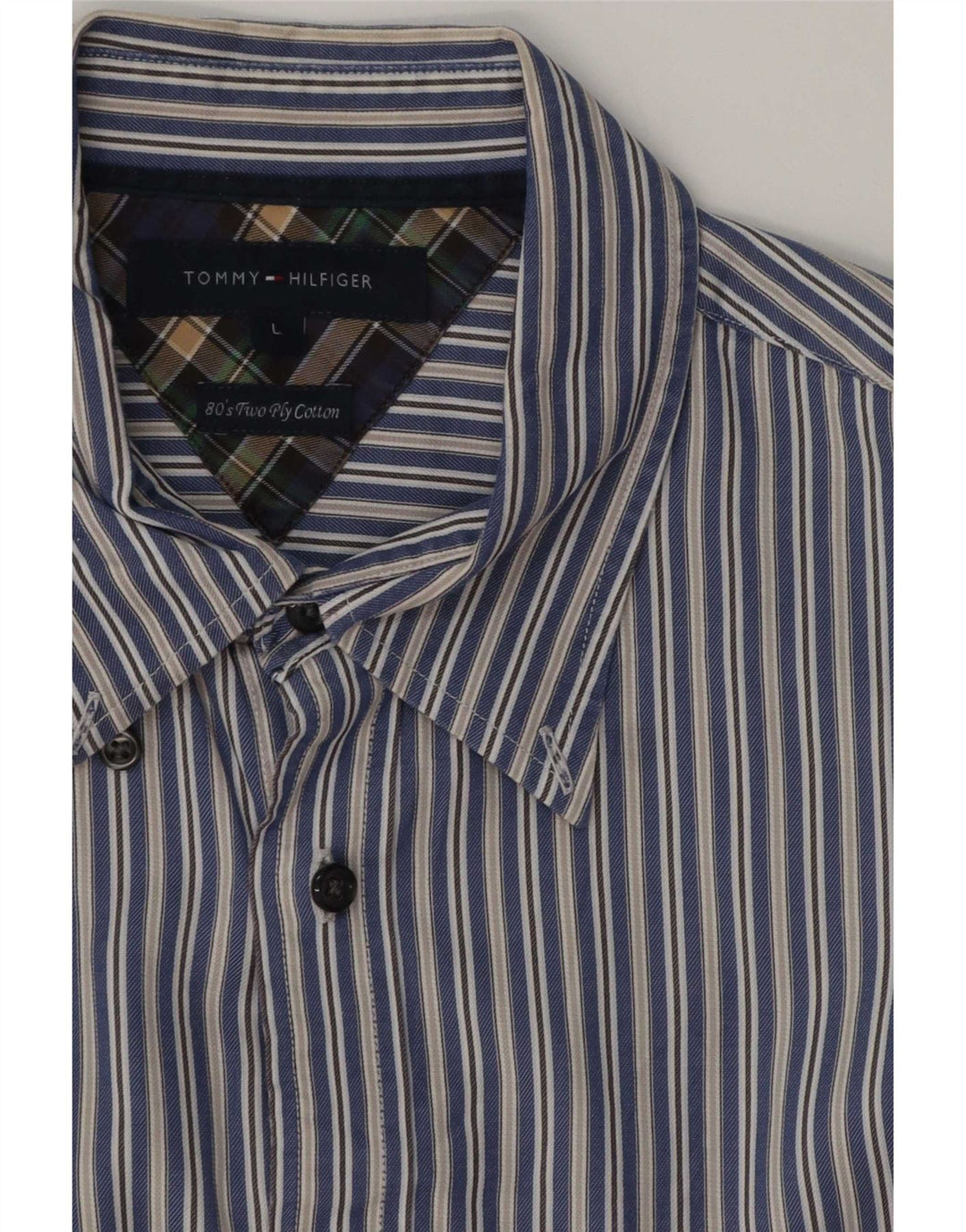 Tommy Hilfiger Chemise Homme Large Bleu Rayé Coton