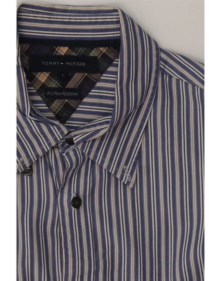 Tommy Hilfiger Chemise Homme Large Bleu Rayé Coton