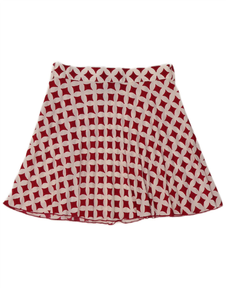 Zara Femme Mini Jupe Medium W28 Blanc Géométrique