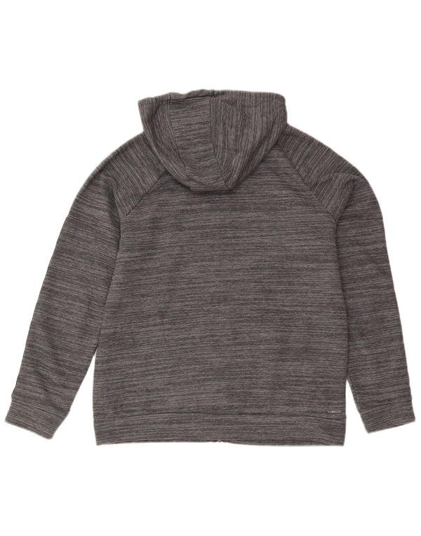 Adidas Pull à capuche zippé graphique pour femme UK 16/18 Grand coton rayé gris