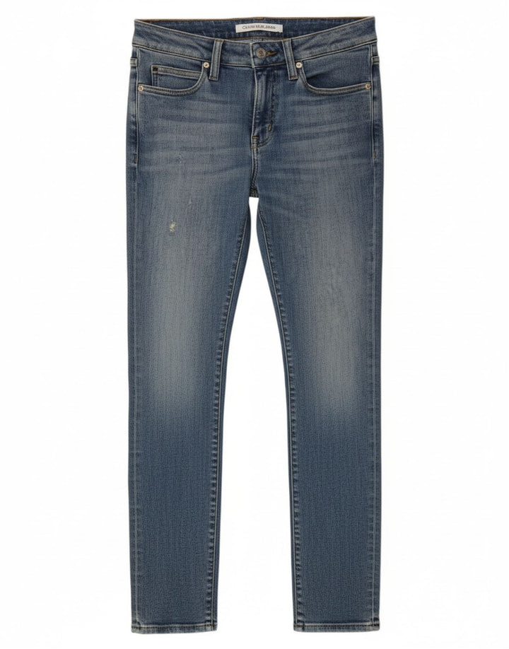 CALVIN KLEIN Womens Slim Jeans W26 L30 Blue Cotton