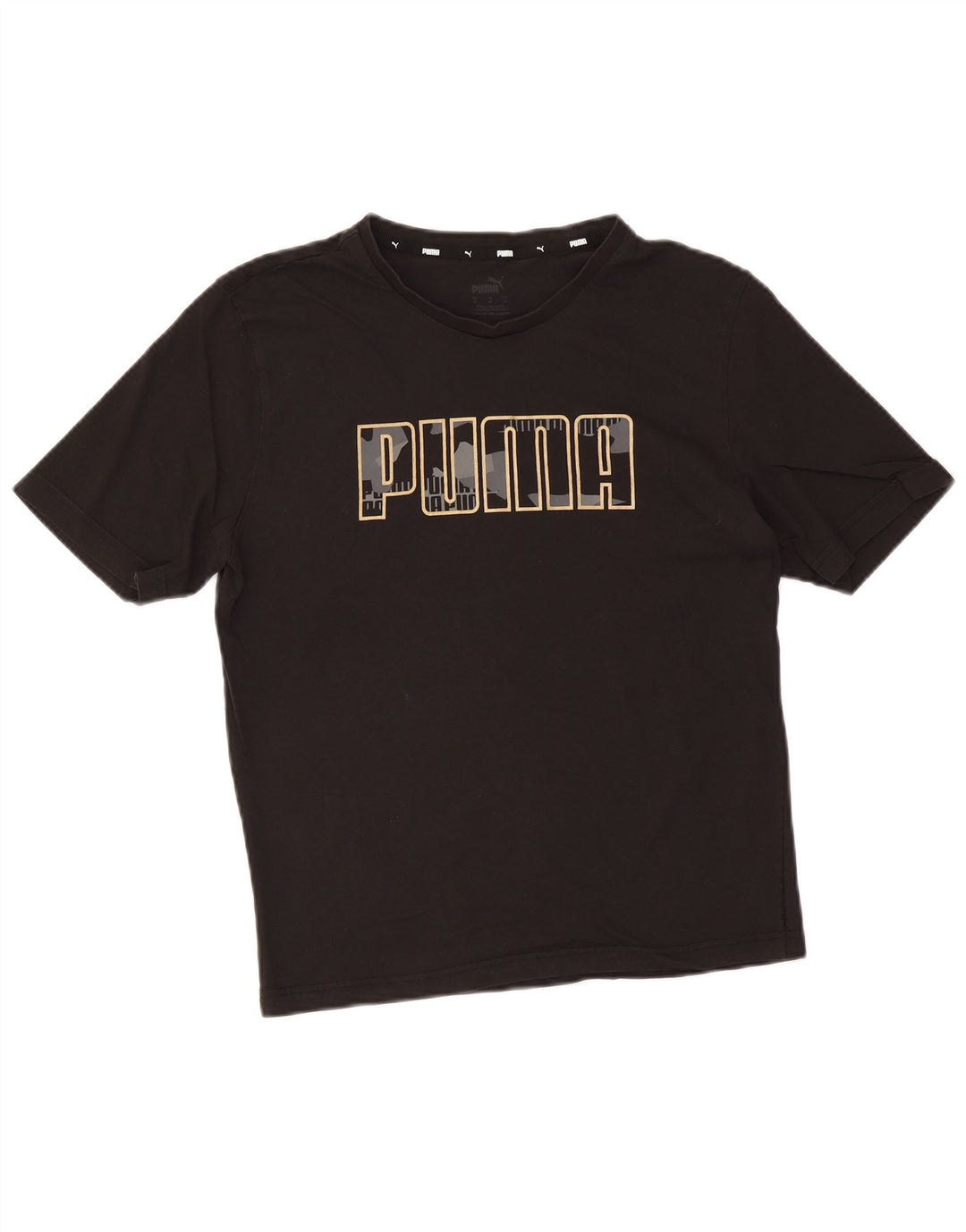 Puma T-shirt graphique pour femme UK 14 Noir moyen