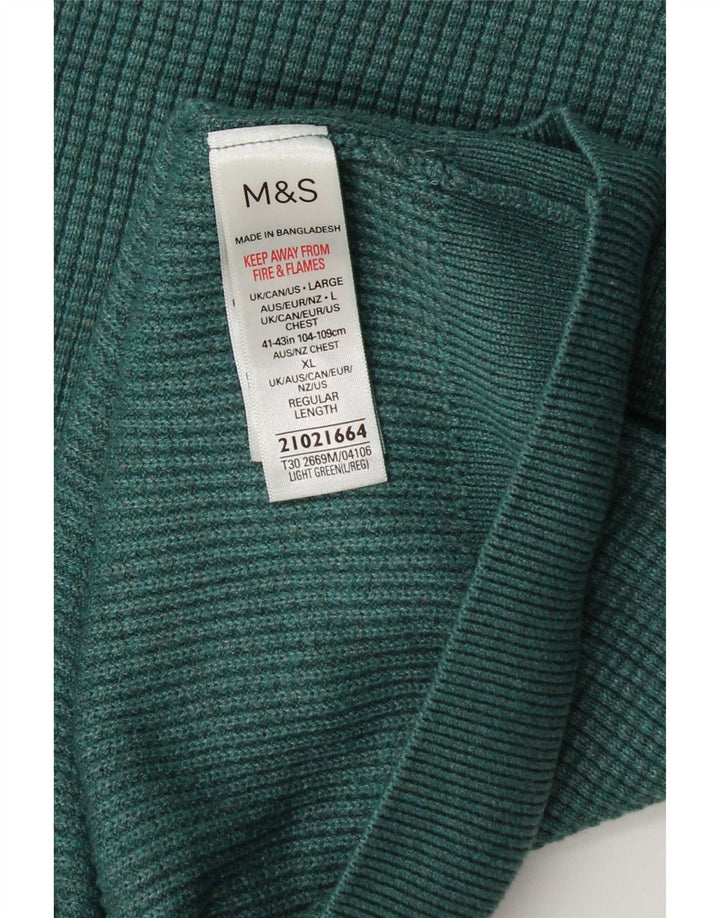 Marks & Spencer Pull à col rond pour homme en polyester vert Taille L