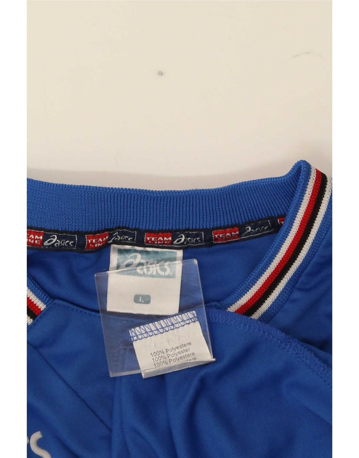 Asics Homme Graphique Haut Manches Longues Grand Bleu Rayé Polyester