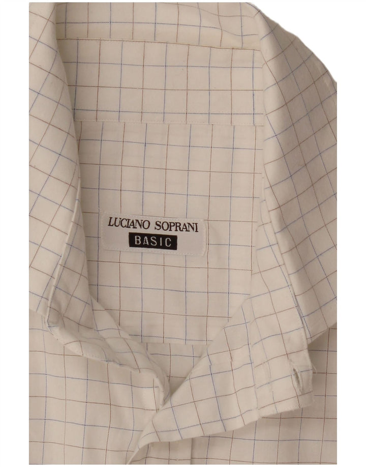 Luciano Soprani Chemise Homme Grand Carreau Blanc