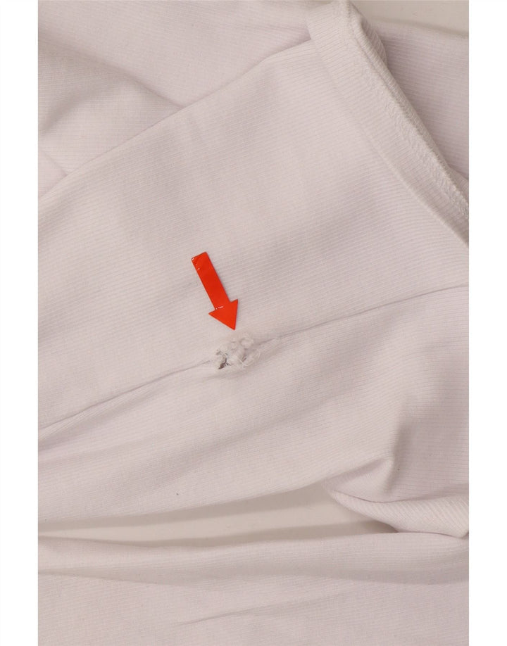 ZARA Womens Crop Top Long Sleeve UK 8 Small White Vintage Zara and Second-Hand Zara from Messina Hembry 